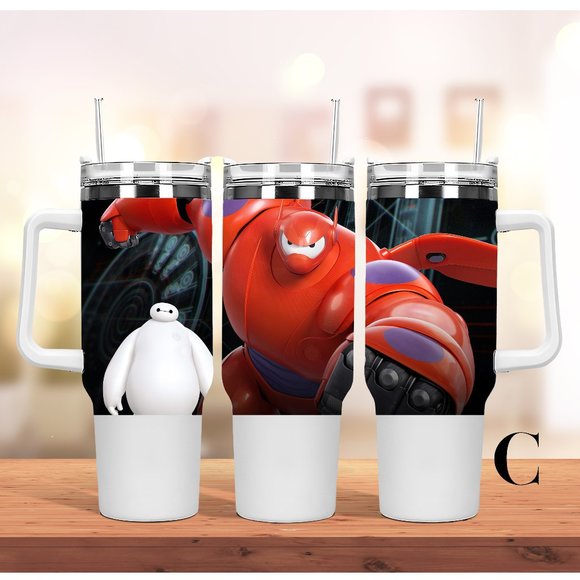Disney Big Hero 6 Baymax 40 oz Tumbler/Water bottle/Mug with hand carry … - Picture 10 of 15